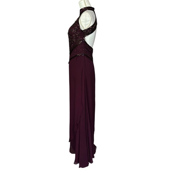 Vtg JOVANI New York Purple Beaded Silk Gown Dress Prom Pageant Bridesmaid sz 10 - Picture 2 of 12